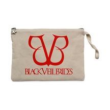 Black Veil Brides Band Logo Krem Astarlı Cüzdan / El Çantası Krem
