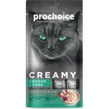 Prochoice Creamy Tavuklu Ve Ton Balıklı Sıvı Krema Kedi Ödülü 4 X 15 Gr