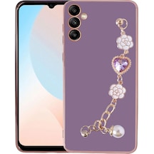 Ardemix Galaxy Uyumlu A14 Kılıf El Tutamaçlı Kamera Korumalı Taka Silikon Kapak - Mor Mor