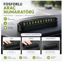 Araç Numaratörü Araba Numaratör Park Telefon Numarası İçi Fosforlu Cam İçin Parktel Oto Otomobil Siyah Fosforlu Numaratör