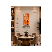 Duvar Saati Sessiz Akar Saniyeli Cam Modern Dekoratif Saat 30x60 Turuncu Turuncu