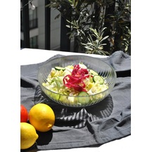 Tr 1 Adet Cam Şeffaf 20 Cm Salata Kasesi Orta Boy Salata Tabağı Kase 20 Cm, Beyaz Diğer