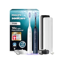 Philips Sonicare 7100 Elektrikli Diş Fırçası, Uygulamalı Sonic Diş Fırçası, 4 Fırçalama Modu Ve 3 Yoğunluk Seviyesi, Basınç Kontrolü, Easystart, Beyaz Ve Lacivert, 2'li Paket, Hx7429/01 Yeni Teknoloji