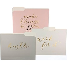 Graphique "make Things Happen" Dosya Klasör Seti Dosya Seti 9 Klasör Ve 3 Benzersiz Go-getter Tasarımı İçerir, Dayanıklı Üç Noktalı Kaplamalı Karton Üzerine Altın Folyo Süslü, 29,8 Cm X 24,1 Cm 0.75 LT - 2.5 LT - 12 KG