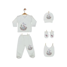 Pia Baby Gl 2203 İsme Özel Beşli Zıbın Set Krem