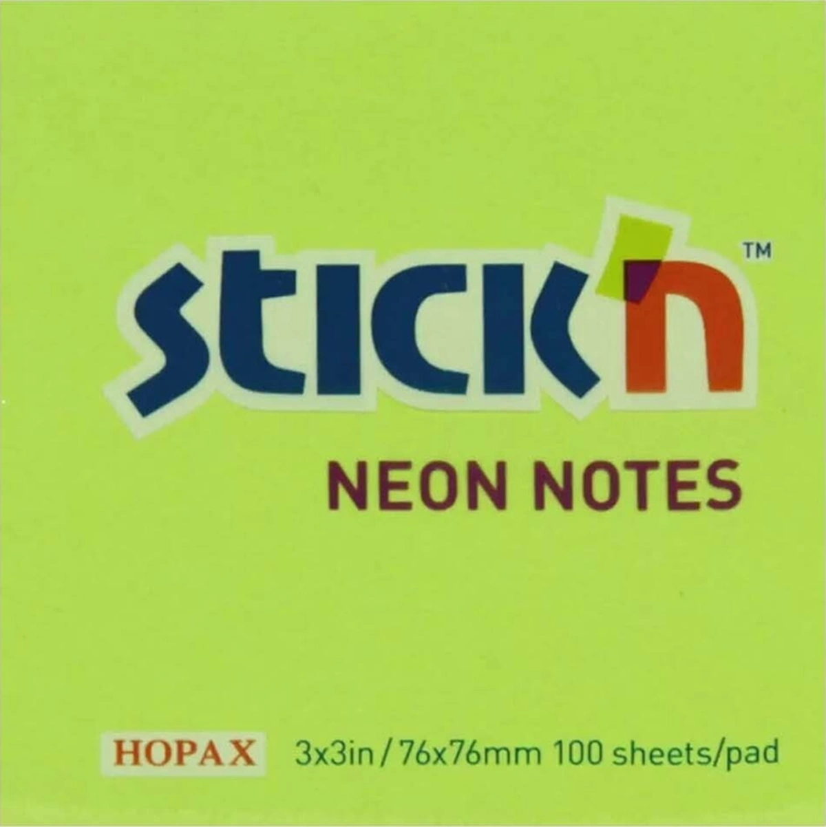 Stickn 76x76 Neon Yeşil 100 Yaprak Diğer