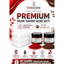 Premium Mum Yapım Hobi Seti - Parafin Wax 500 Gr - 2'li Toz Mum Boyası Seti - Kırmızı, Kahverengi Bkfabpw5002kkh Karışık