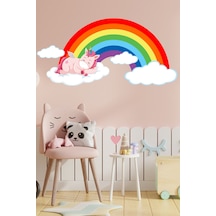 Uykucu Unicorn Çocuk Odası Sticker 70x35 Cm