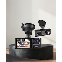 3 Kameralı Full Hd Araç Kamerası, Ön, İç Ve Arka Görüşlü