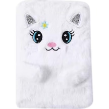 Peluş Çizgili Kedi Tasarımlı Defter