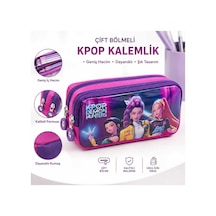 K-pop Ve Anime Figürlü Çift Bölmeli Kalem Kutusu 1 Adet Çok Renkli Çok Renkli