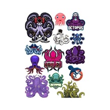 Ahtapot Sticker Set-4 12 Parça Telefon, Tablet, Defter, Laptop Sticker