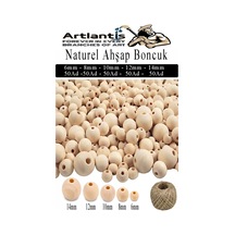 Naturel Ahşap Boncuk 250 Li 1 Paket Jüt İpi Ham Boyanabilir Ahşap Yuvarlak Doğal Boncuklar Takı Tasarım Ektinlik Kreş