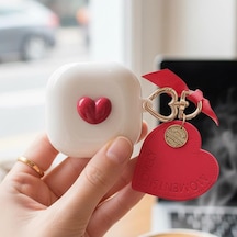 Caseonn Kılıf Figürlü 3d Lovely Kalp Kırmızı Bej Galaxy Buds Fe - Buds Core İle Uyumlu