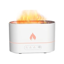 Vkemall Hava Nemlendirici 250ml Simülasyon Alev Sisli Nemlendirici Alev Gece Lambası Sessiz Aromaterapi Di