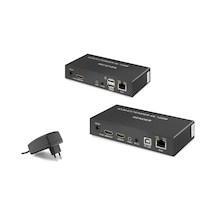 Büro Ev Ofis Cihazları İçin 120mt Siyah 4k Hdmı Kvm Extender