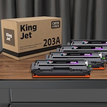 Kingjet Hp Uyumlu 203a Standart Kapasiteli 4 Renk Takım Toner Çipli M281fdn Uyumlu