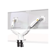 Triline Nb F160 Beyaz 17-27" Çift Kol Monitör Tutucu 2-9 Kg Amostisörlü Vesa Monitör Standı