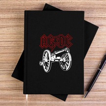 Ac Dc About Rock Cannon Siyah Çizgisiz Kanvas Defter