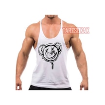 Tarzsokak Gym Tank Top Fitness Sporcu Atleti Gym55 Beyaz