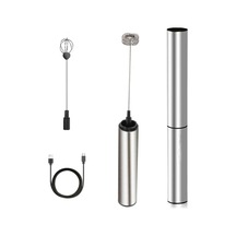 Geekyou Usb Şarjlı Çelik Gıda Dereceli Süt Köpürtücü, 2 Hızlı, Ev Ve Seyahat İçin Portatif Kahve Latte Mixer Diğer
