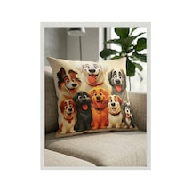 Sevimli Köpekler Digital Baskılı Kırlent Kılıfı Çok Renkli - 930432982 Çok Renkli
