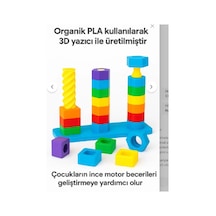 Organik 3d Baskı Renkli Şekil Eşleştirme Oyuncağı - Eğitici Aktivite Seti - İnce Motor Gelişimi