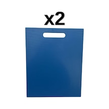 2'li Türkay 32.5x26.5x1 Cm Saplı Polietilen Kesme Tahtası Kesim Levhası Mavi 1138