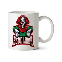 Red Clown İki Tarafı Baskılı Kupa Bardak Çok Renkli