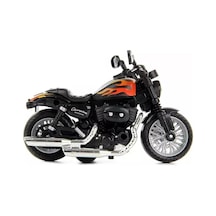 Çek Bırak1:14 Die-cast Clasic Motosiklet - Alev Desenli Turuncu