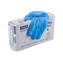 Eco Nitril Pudrasız Muayene Eldiveni Mavi 100'lü