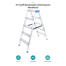 5+5 Çift Basamaklı Alüminyum Merdiven Standart