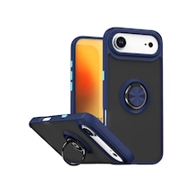 Apple Uyumlu iPhone 17 Air Uyumlu Montreal Yüzüklü Silikon Kapak - Lacivert