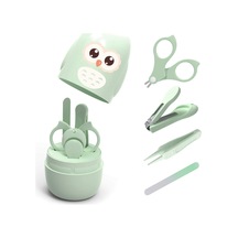 Springsun Yeni Doğanlar İçin 4'lü Bebek Tırnak Bakımı Seti - Tırnak Kırıcı, Makas, File Ve Çeneği İle Güvenli Tırnak Bakımı - Yeşil