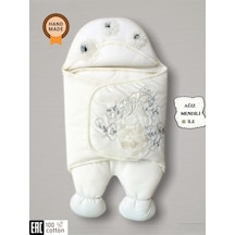 Bebek Kundağı Unisex Bebek Dış Kundak Battaniyesi Uyku Tulumu Hastane Çıkışı Kundak Battaniye Ekru