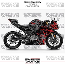 Cfmoto 250sr Kaplama Sticker Crimson Web Design Motor Kaplama Modeli Hazır Kit Tüm Modeller Uyumlu Siyah