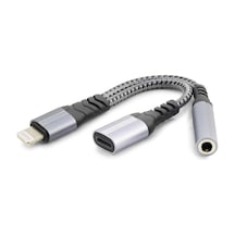 Şık Lightning To Type-c Kablo 3.5mm Kulaklık Desteği