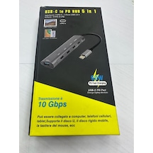 Usb-c Pd Hub 5 İn 1 Typec Usb 3.0 Pd 3 Port Typec