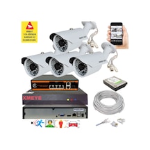 4 Lü Yapay Zeka Destekli 5 Mp 1940p Görüntü Poe Bağlantılı 48 Ir Led Gece Görüş Ip Kamera Seti 748poe