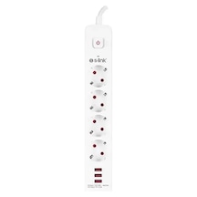 Hubrendy Sh S-link Spg403u 1.5 Metre 4lü Anahtarlı Akım Korumalı Usb Girişli 0