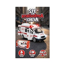 1:30 Metal Çek Bırak Ambulans Sesli Işıklı 4 Kapısı Açılan Oyuncak Model Araba 14cm