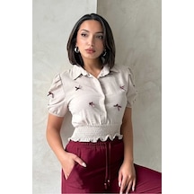 Verymoda 1 Fiyonklu Keten Gömlek - D2409 Taş