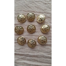 Gold Metal Düğme 18 Mm 9 Adet