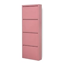 4 Raflı Metal Ayakkabılık Pembe Ayakkabı Dolabı Rehome
