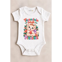 Babylimon Teyzesinin Minik Prensesi Beyaz Kısa Kollu Çıtçıtlı Bebek Zıbını Beyaz - 930084012 Beyaz