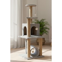 Missidea T06 Kedi Oyun Evi Kedi Tırmalama Ve Oyun Evi Gri