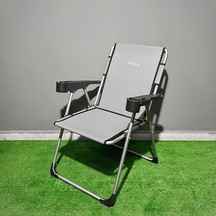 Argeus Rock Katlanabilir Kamp Sandalyesi Bardaklı - Kül Gri A-14 Çok Renkli