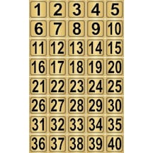 Metal Kapı Masa Dolap Numarası 7 Cm 7 Cm 40 Adet 1.40 Altın Renk Metal