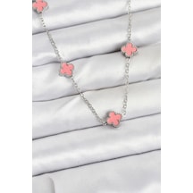 316l Çelik Zincir Gümüş Renk Pembe Baby Boy Yonca Kadın Kolye Tj-bko10579 Altın - Çok Renkli
