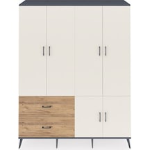Hyperion Gardrop 5 Raflı 2 Çekmeceli 2 Askılı 176x44x221 Antrasit-aytaşı/çam Aytaşı/çam